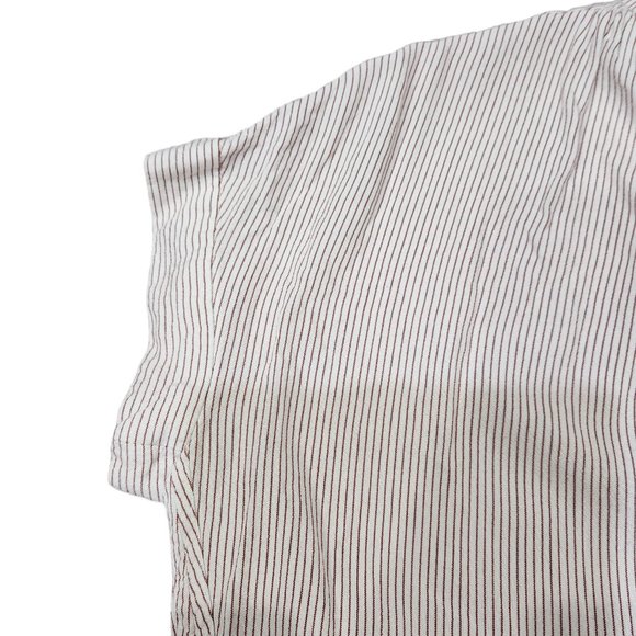 Madewell Central Stripe Oversized Fit Button-Down Red and White Shirt XS - Picture 6 of 10